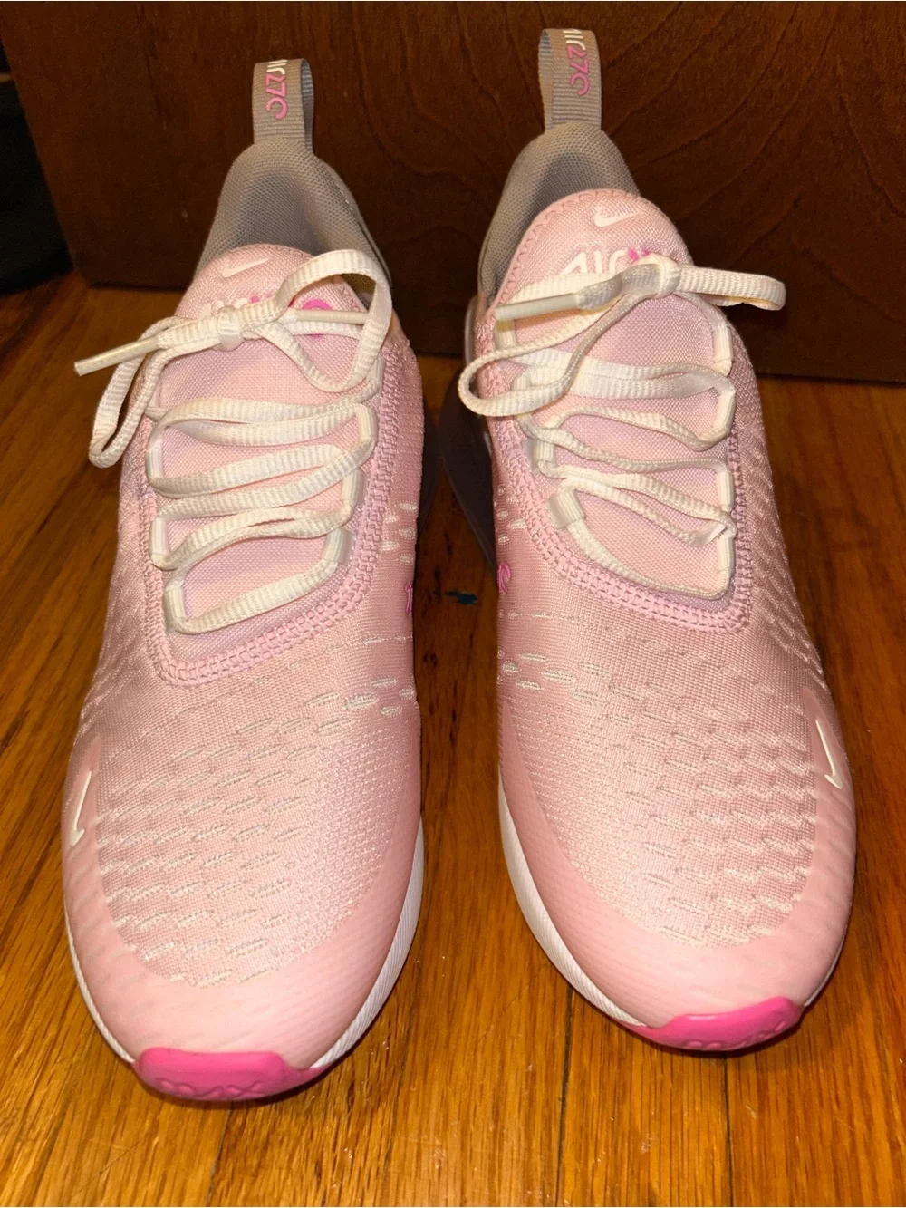 Nike Kids Pink and Light Gray Air Max 270 Sneakers